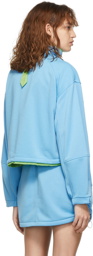 SJYP Blue & Green Mock Neck Sweatshirt