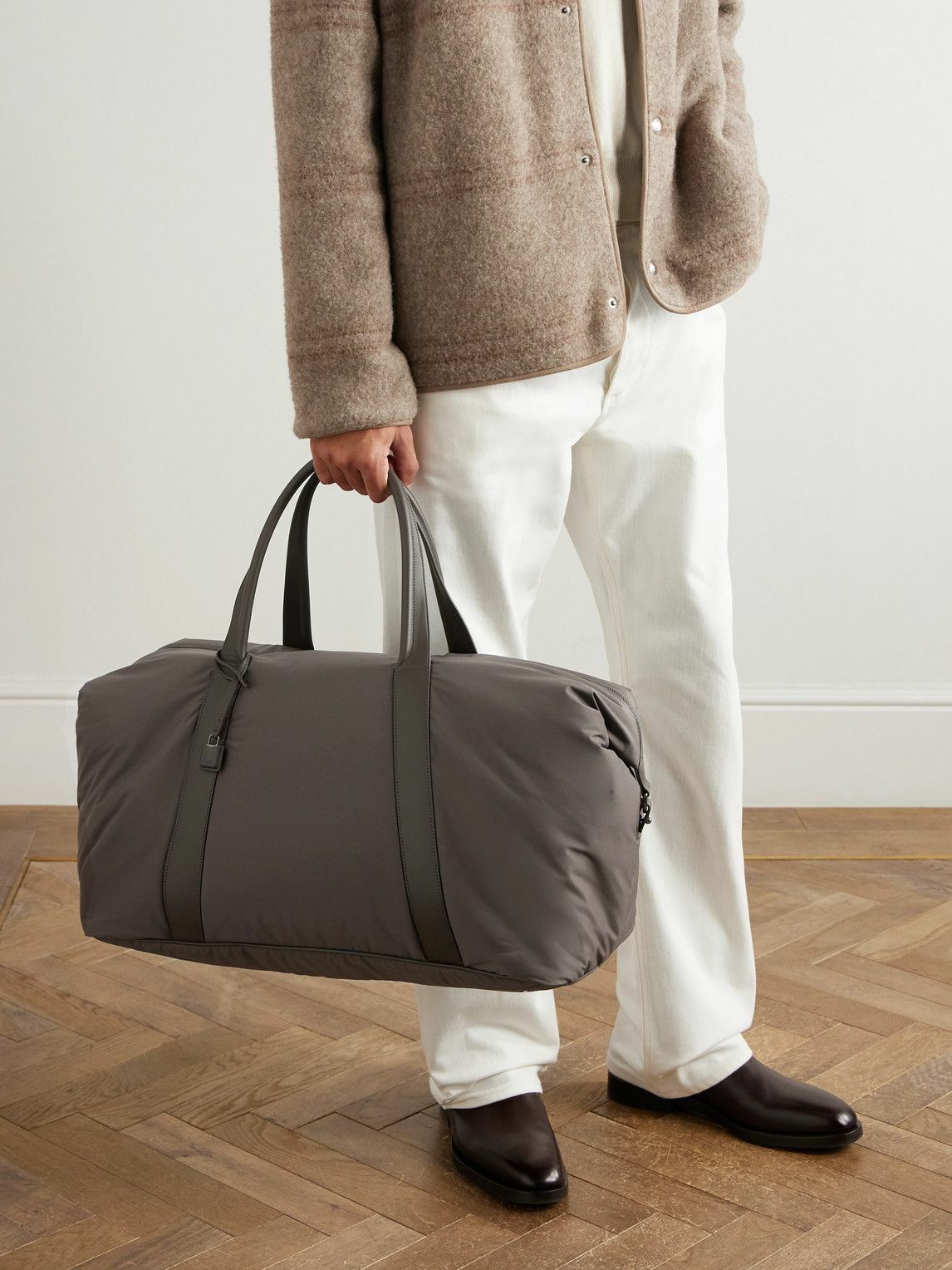 Loro Piana - Leather-Trimmed Shell Weekend Bag
