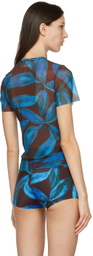 Louisa Ballou Brown & Blue Beach Tee