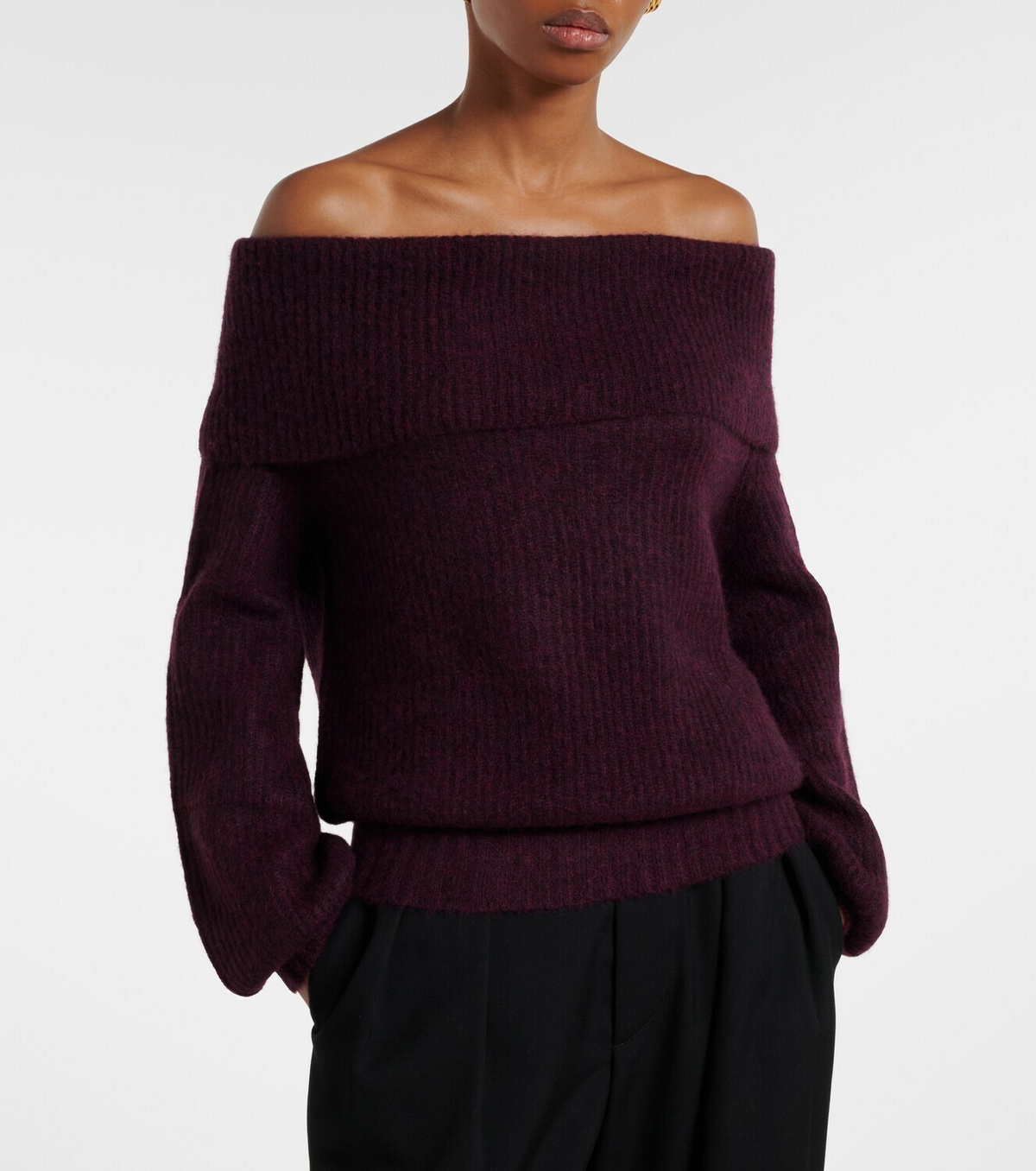 Jardin des Orangers Off-shoulder cashmere and silk sweater