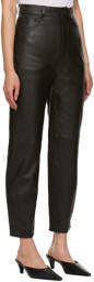 TOTEME Black Tapered Leather Pants