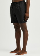 Fred Perry Logo-embroidered Shell Swim Shorts Black