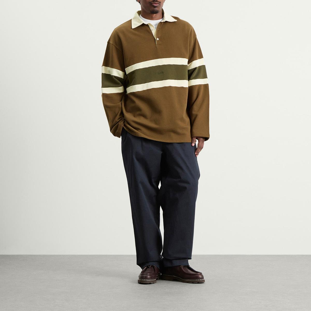Foret Men's Match Rugby Sweatshirt in Earth/Pine