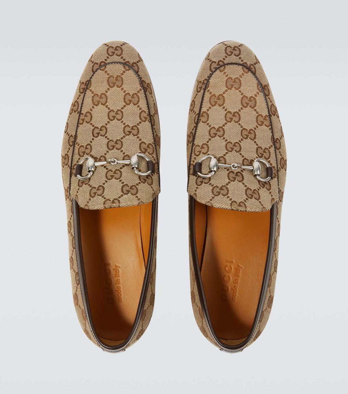 Gucci Men\'s Brown Leather Fabric Stripe Trim Shoes Gucci Brown GG Supreme Canvas Leather Boots Size 7 UK main image 2