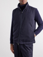 SEASE - Explorer Reversible Checked Virgin Wool and Shell Padded Vest - Blue