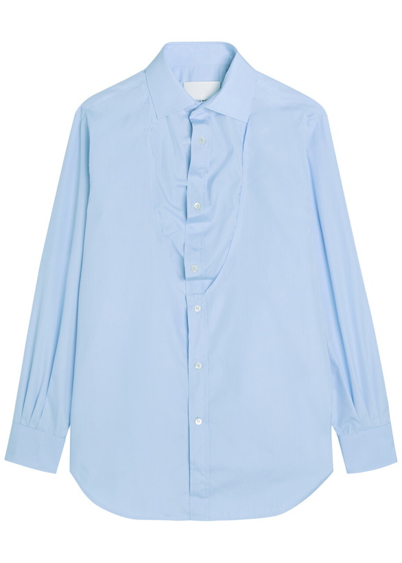 Photo: Maison Margiela Panelled Cotton-poplin Shirt Light Blue