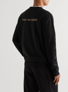 SAINT LAURENT - Logo-Print Stretch-Cotton Jersey Sweatshirt - Black