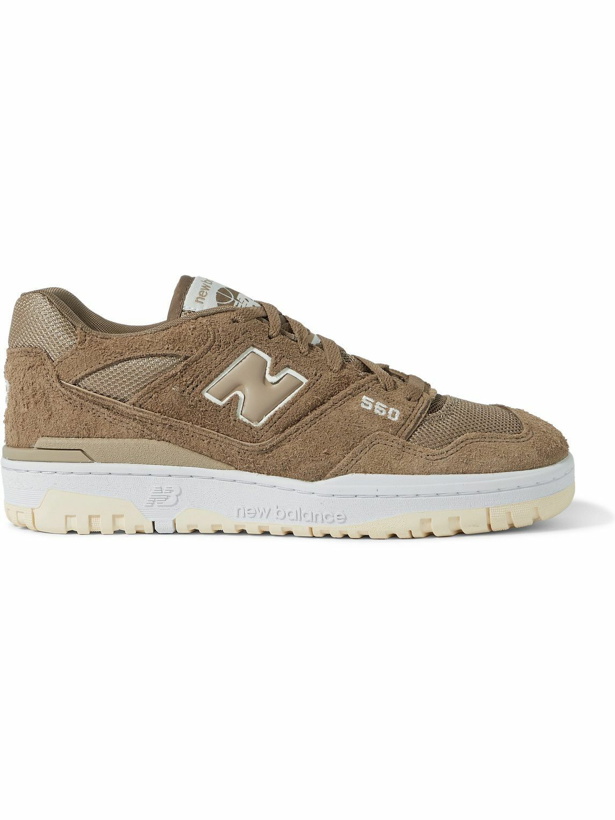 Photo: New Balance - 550 Leather-Trimmed Suede and Mesh Sneakers - Brown
