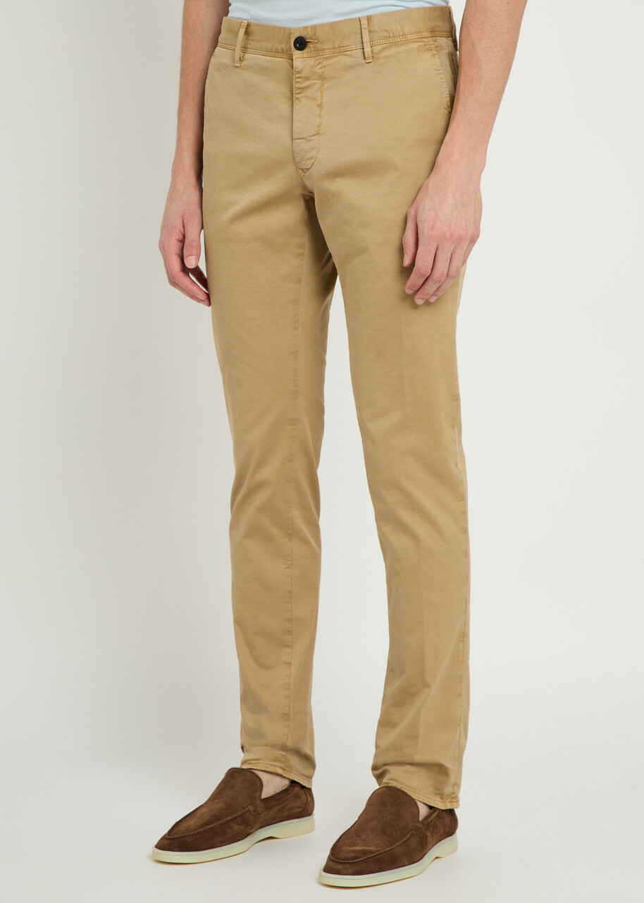 Slowear Slim-leg Stretch-cotton Trousers Khaki