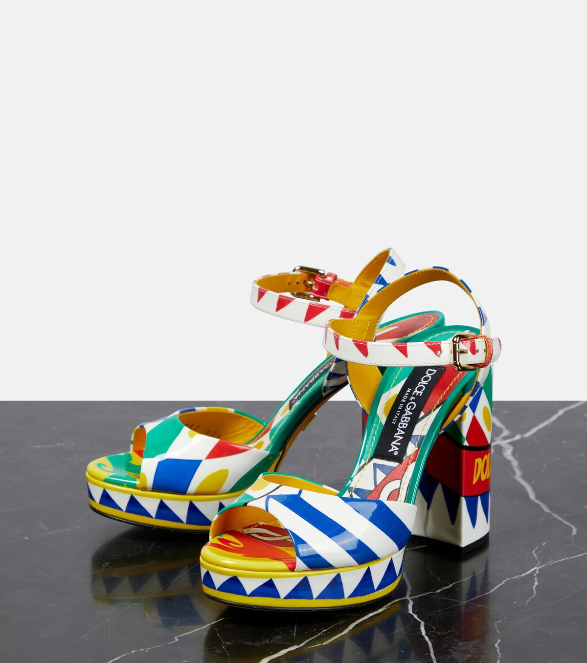 Dolce&Gabbana Printed patent leather sandals Dolce & Gabbana