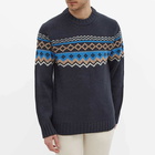 NN07 Men's Stein Fair Isle Crew Knit in Grey