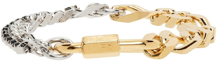 Photo: IN GOLD WE TRUST PARIS Gold & Silver Crystal Figaro Bracelet