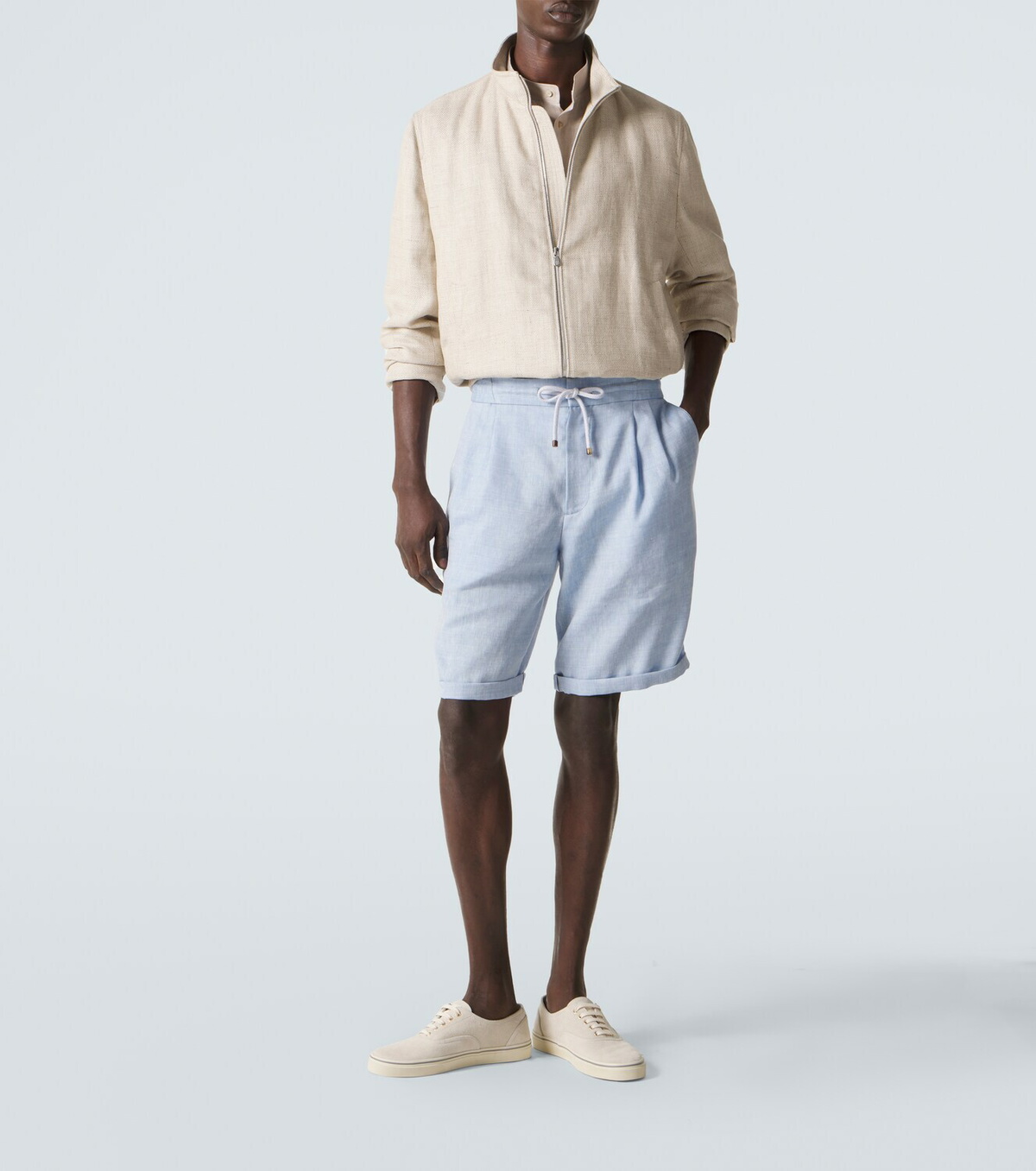 Brunello Cucinelli Linen and wool Bermuda shorts