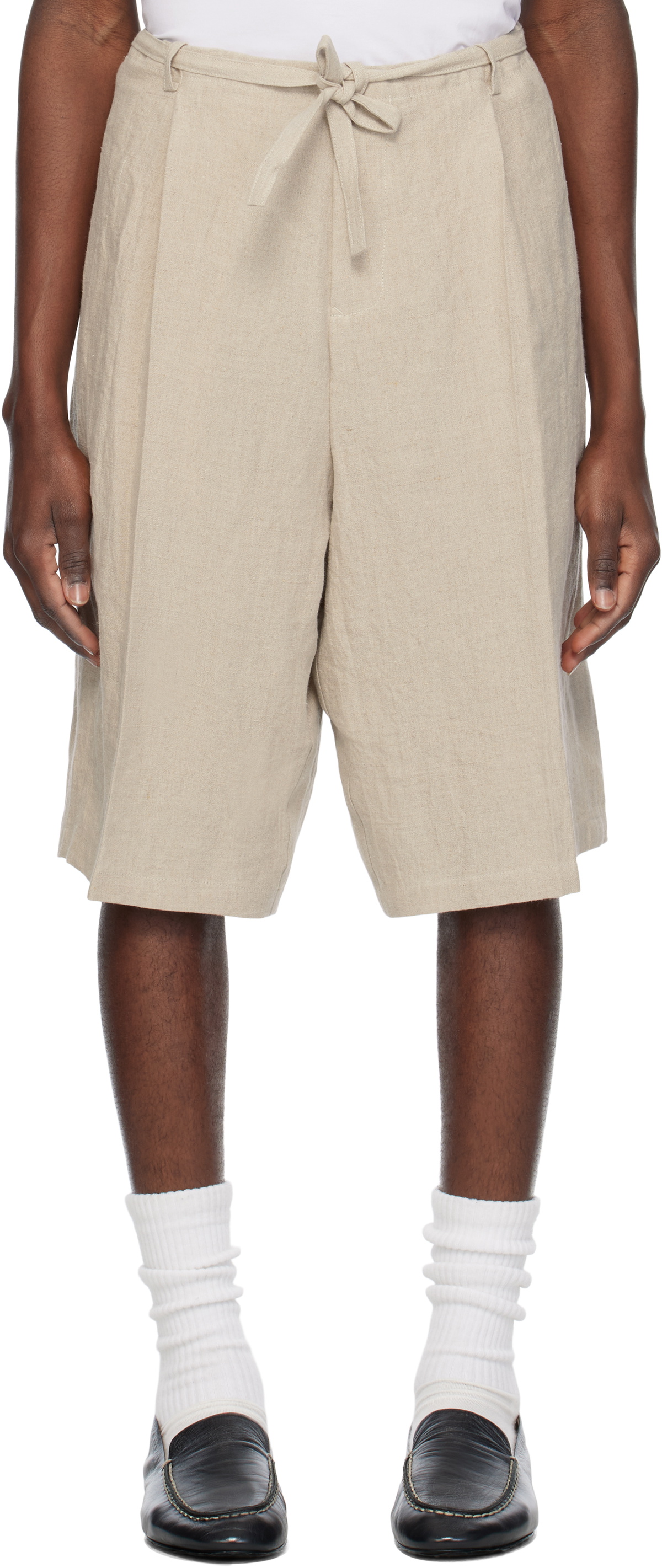 SOSHIOTSUKI Beige Linen Washer Judo Shorts