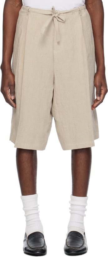 Photo: SOSHIOTSUKI Beige Linen Washer Judo Shorts