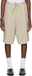 SOSHIOTSUKI Beige Linen Washer Judo Shorts