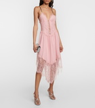 Gucci Lace-trimmed chiffon midi dress