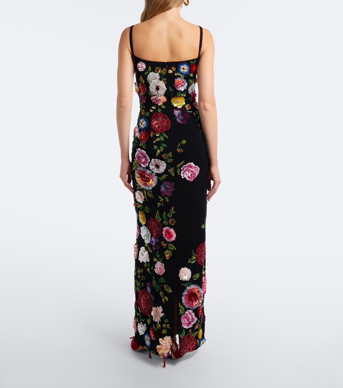 Là Fuori Noir Jardin sequined gown