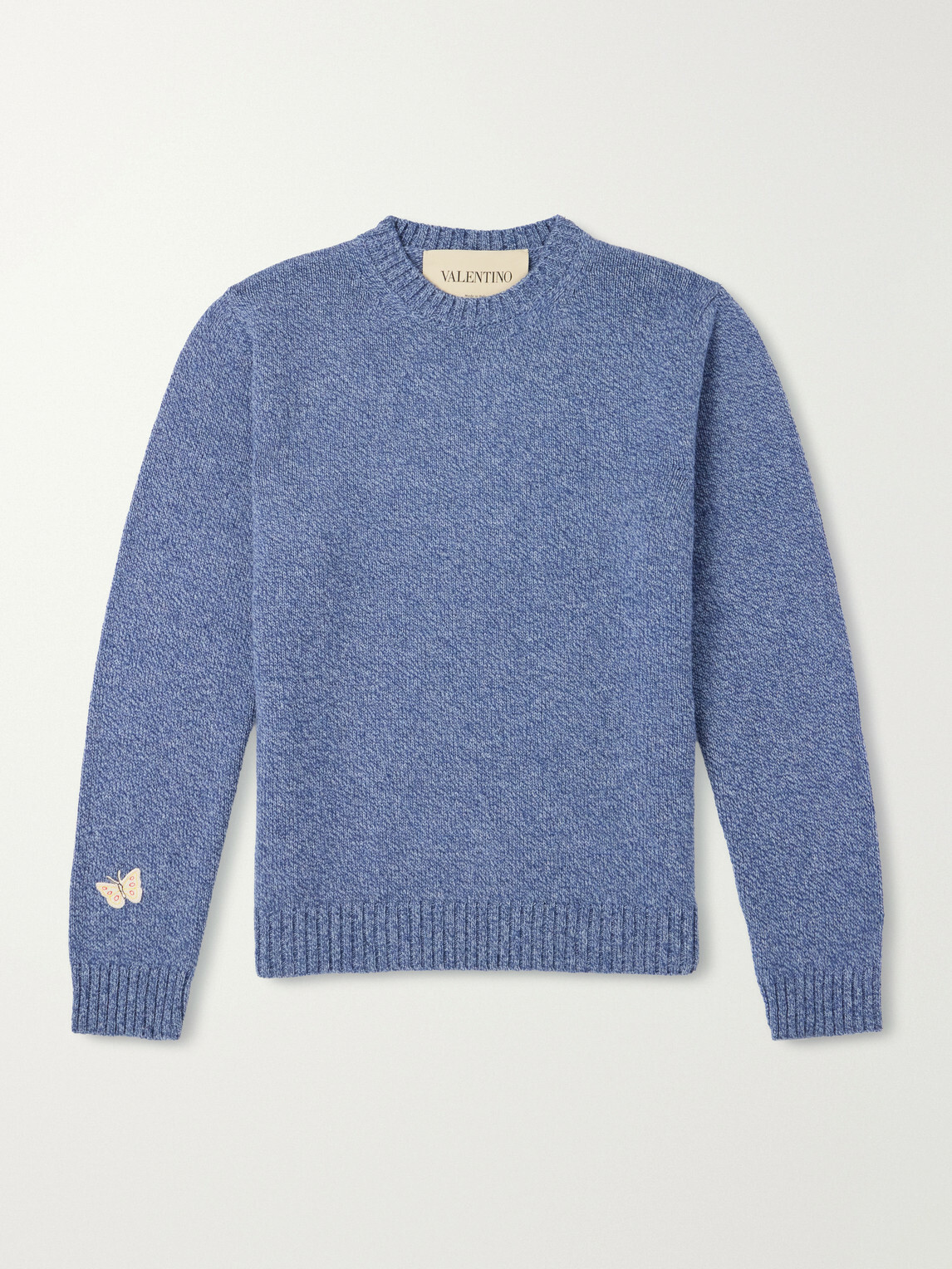 Valentino Garavani - Appliquéd Wool Sweater - Blue