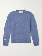 Valentino Garavani - Appliquéd Wool Sweater - Blue