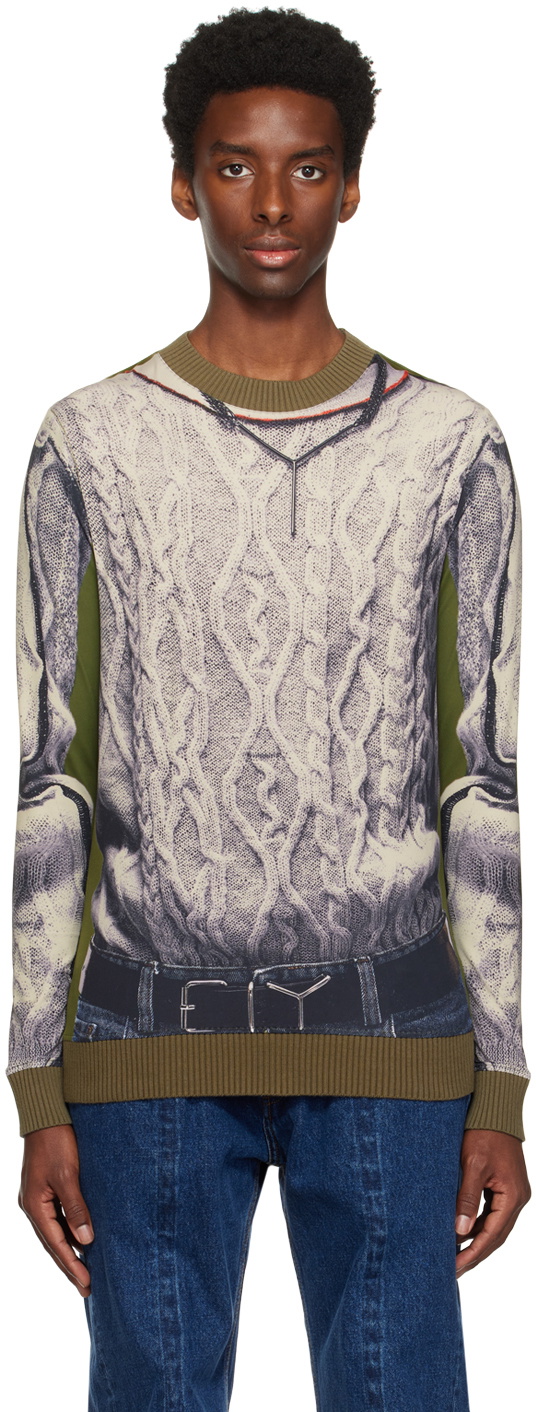 Y/Project Khaki Jean Paul Gaultier Edition Long Sleeve T-Shirt Y/Project