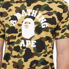 A Bathing Ape Men's 1st Camo College T-Shirt in Yellow