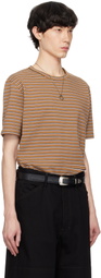 International Gallery BEAMS Two-Pack Brown & Green Border T-shirts