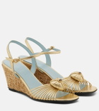 Valentino Garavani Cœur Royal metallic leather wedge sandals