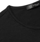 Versace - Slim-Fit Logo-Print Stretch-Cotton Jersey T-Shirt - Black