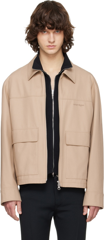 Photo: Courrèges Beige 2-Pocket Zipped Cotton Jacket
