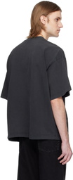 Alexander Wang Black Battery Logo-Print Graphic T-shirt