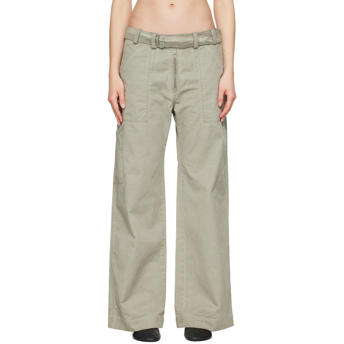 Acne Studios Gray Twill Belt Trousers