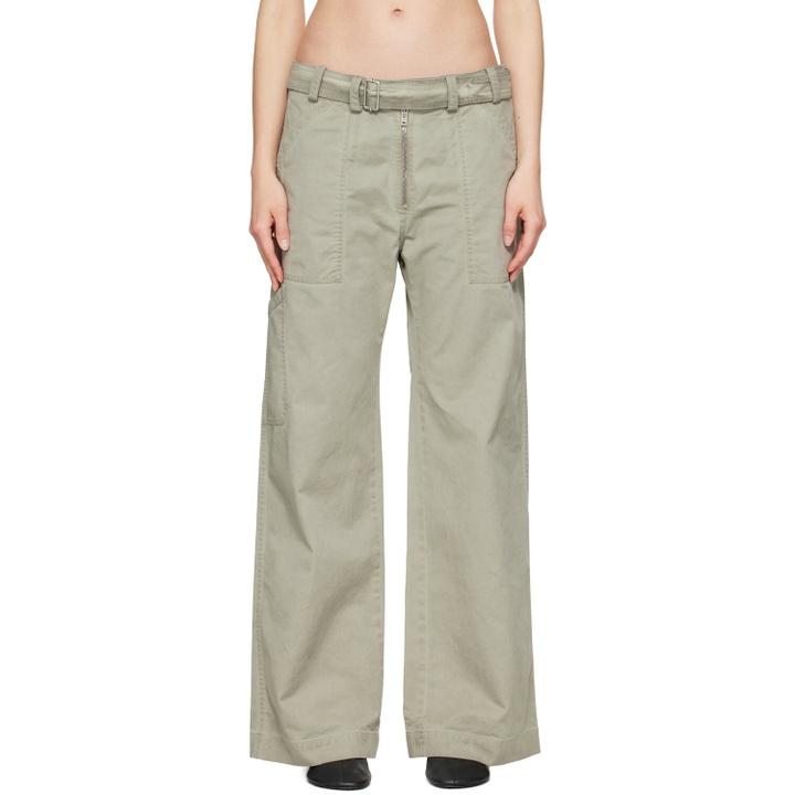 Photo: Acne Studios Gray Twill Belt Trousers