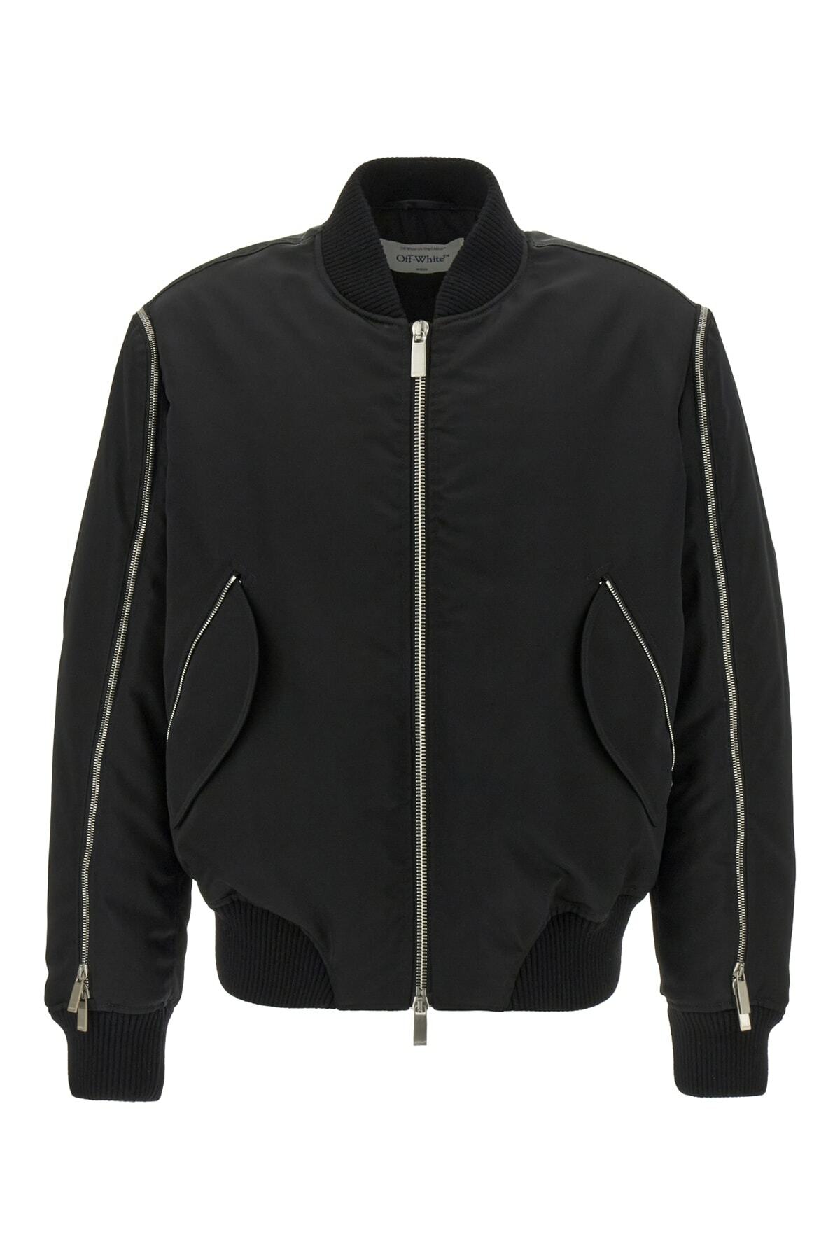 Off-White Arrow Embroidered Zip Bomber Jacket Off-White
