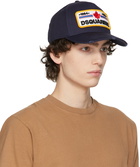 Dsquared2 Navy Gabardine Logo Cap