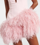 David Koma Feather-trimmed minidress