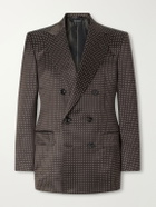 TOM FORD - Double-Breasted Polka-Dot Silk-Satin Tuxedo Jacket - Brown