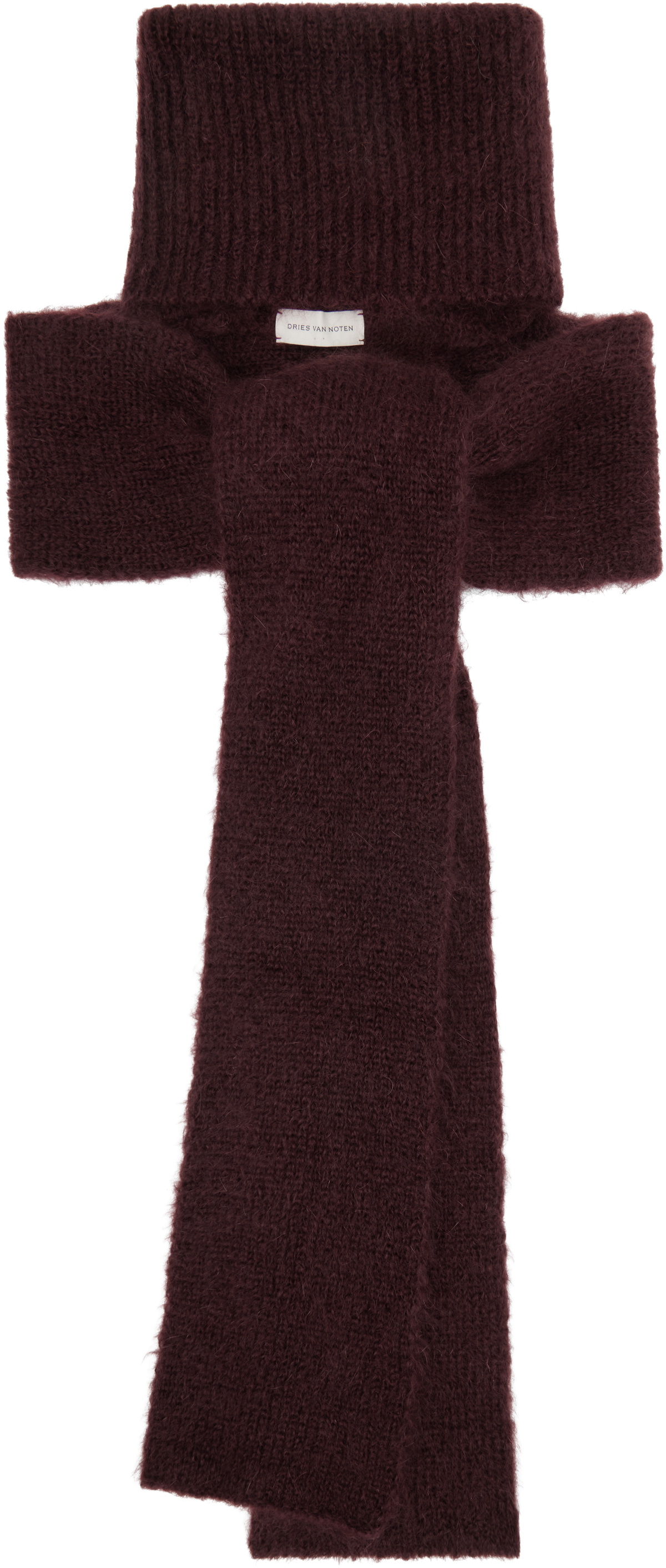 DRIES VAN NOTEN ニットマフラー バーガンディ　美品 DRIES VAN NOTEN ニットマフラー バーガンディ 美品 DRIES VAN NOTEN
