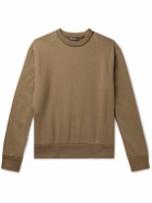 Loro Piana - Leather-Trimmed Cotton-Blend Jersey Sweatshirt - Brown