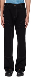 Versace Black Wide-Leg Trousers