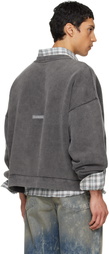 Acne Studios Gray Sweater Logo Patch Sweatshirt