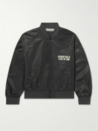 Fear of God Essentials Kids - Logo-Flocked Nylon Bomber Jacket - Gray