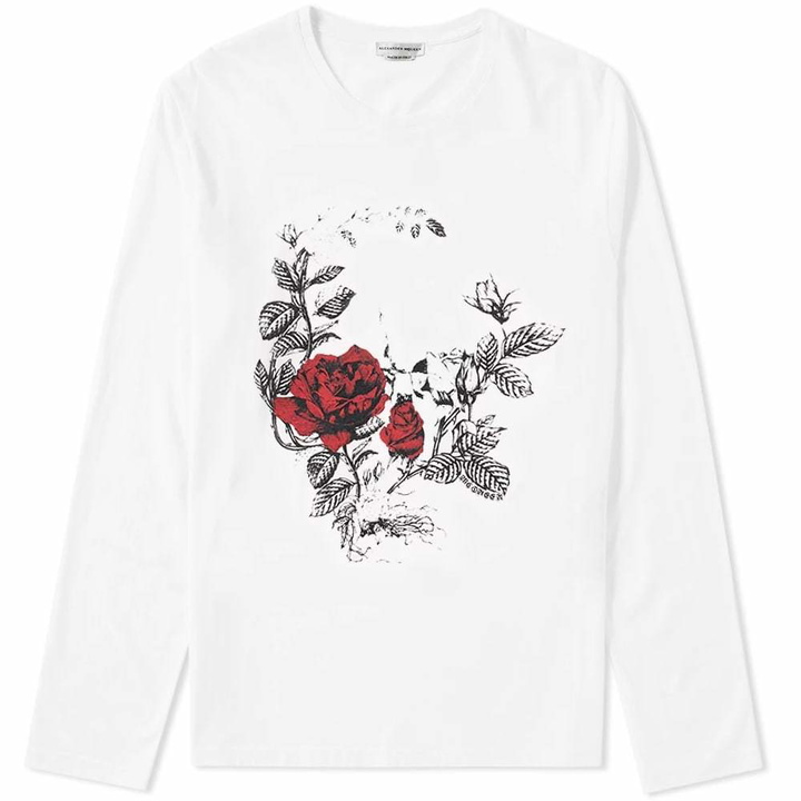 Photo: Alexander McQueen Long Sleeve Floral Skull Tee White