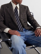 Husbands - Double-Breasted Prince Of Wales Merino Wool-Twill Blazer - Brown