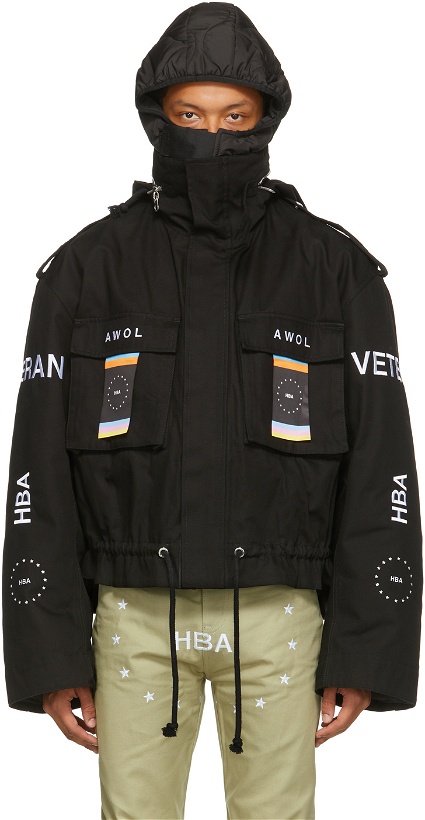 Photo: Hood by Air Black Veteran Insulated Embroidered Jacket