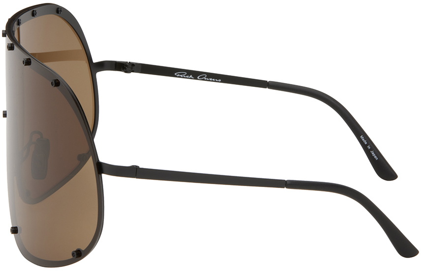 Rick Owens Black & Brown Shield Sunglasses Rick Owens