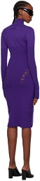 Jean Paul Gaultier Purple Openworked Midi Dress