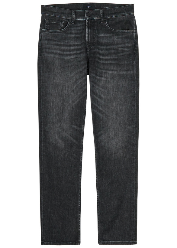 Photo: 7 For All Mankind Slimmy Tapered-leg Jeans Black