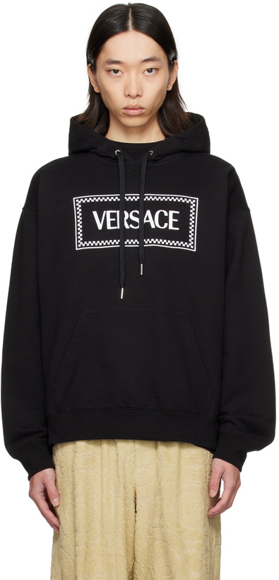 Photo: Versace Black 90s Vintage Logo Hoodie