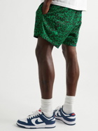 Throwing Fits - Straight-Leg Leopard-Print Mesh Shorts - Green